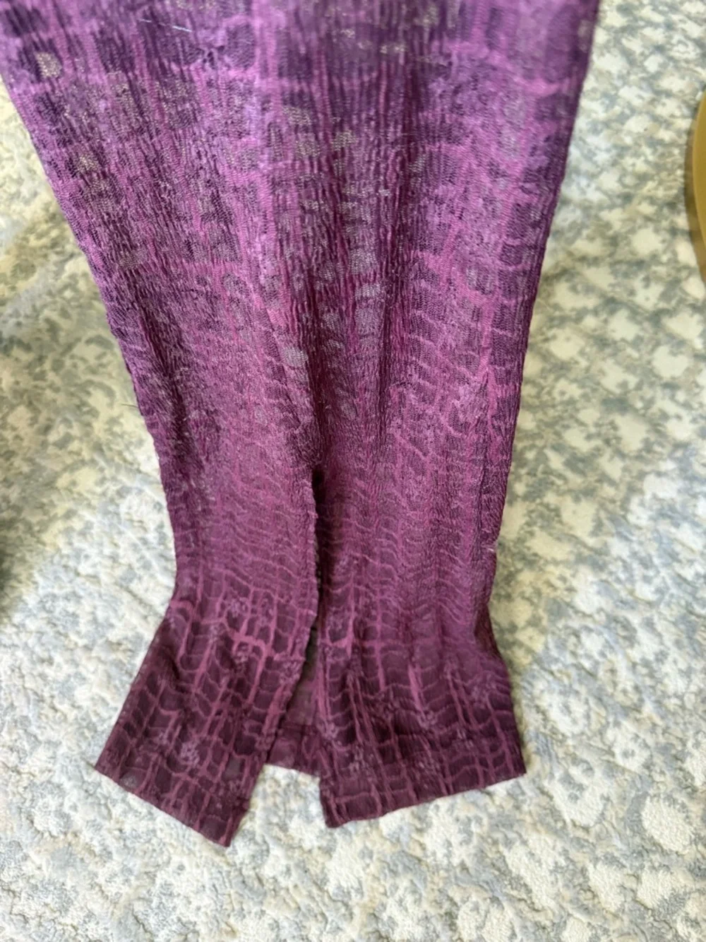 Free People In The Night Lace Flare Split Leg Pants, Purple Plum, M, EUC